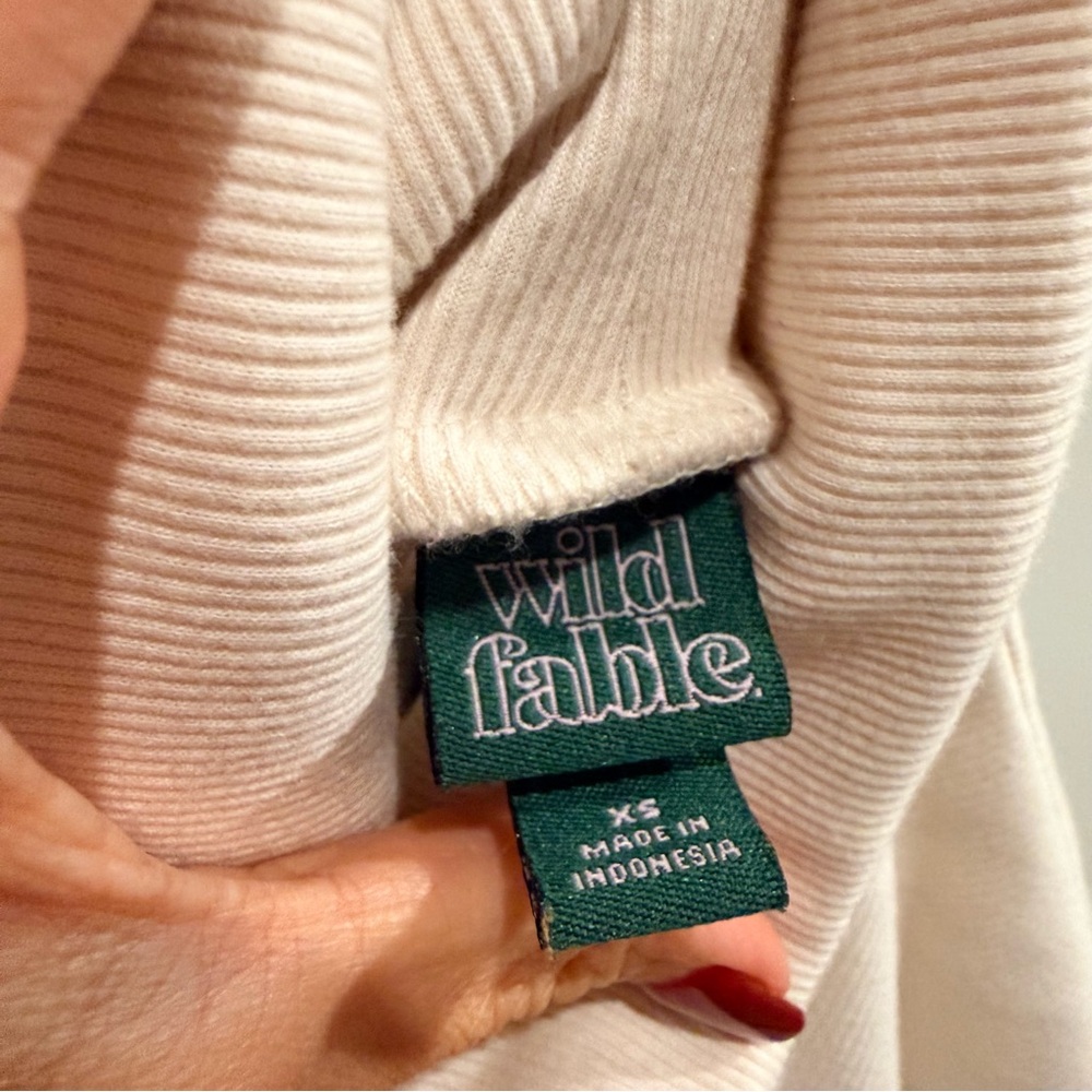 Wild Fable Cream Ribbed Top - Picture 3 of 3
